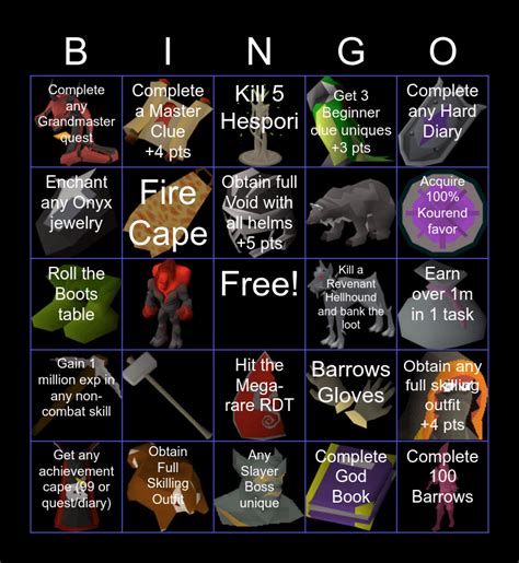 osrs bingo cards